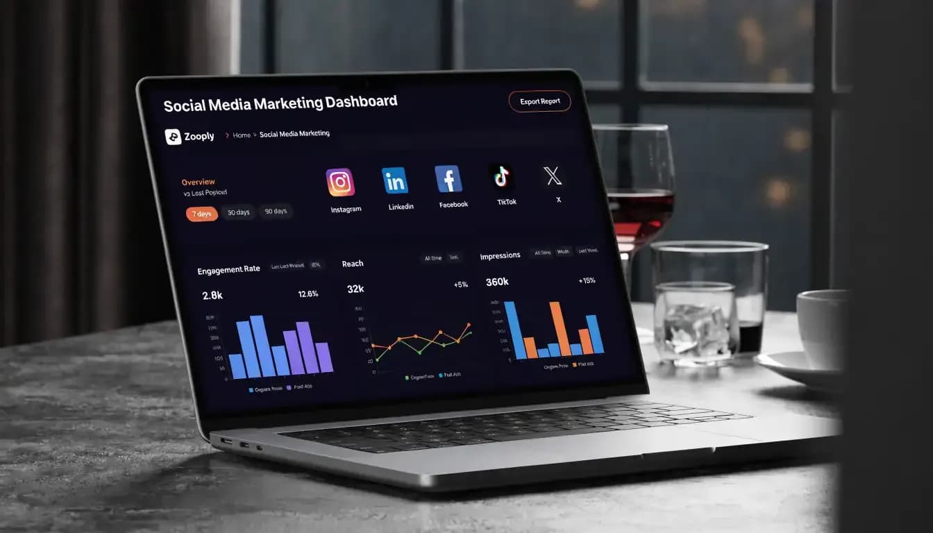 Social Media Analytics Dashboard on MacBook Pro
