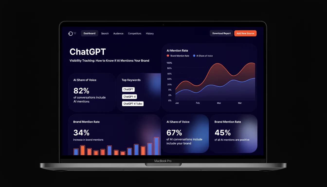 ChatGPT visibility tracking dashboard 2026 — brand mention monitoring and AI share of voice metrics