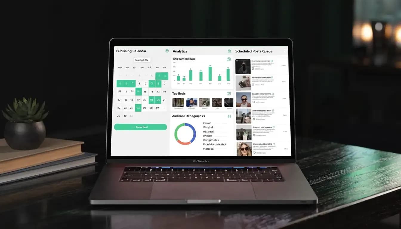 Sprout Social review 2026 — MacBook showing social media management dashboard
