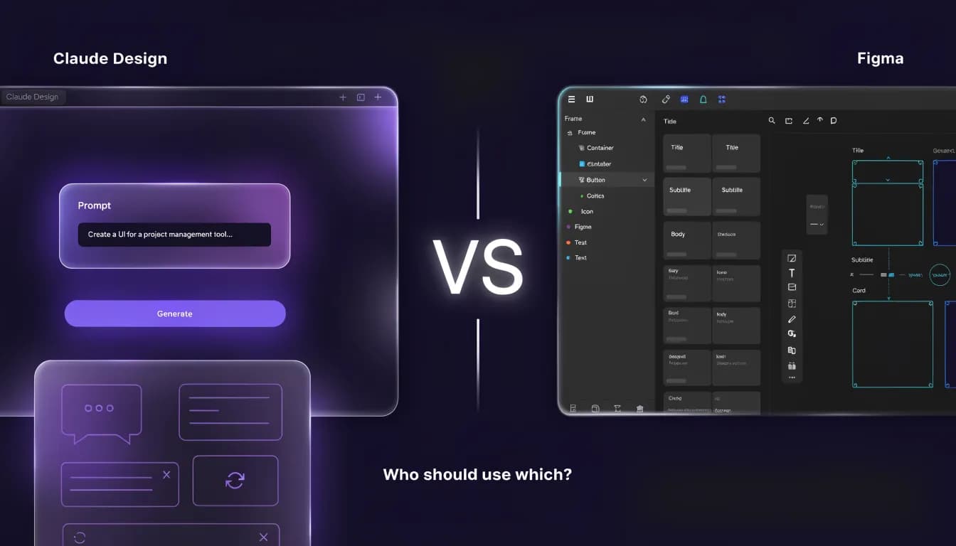 Claude Design vs Figma 2026 — split-screen comparison for marketing teams