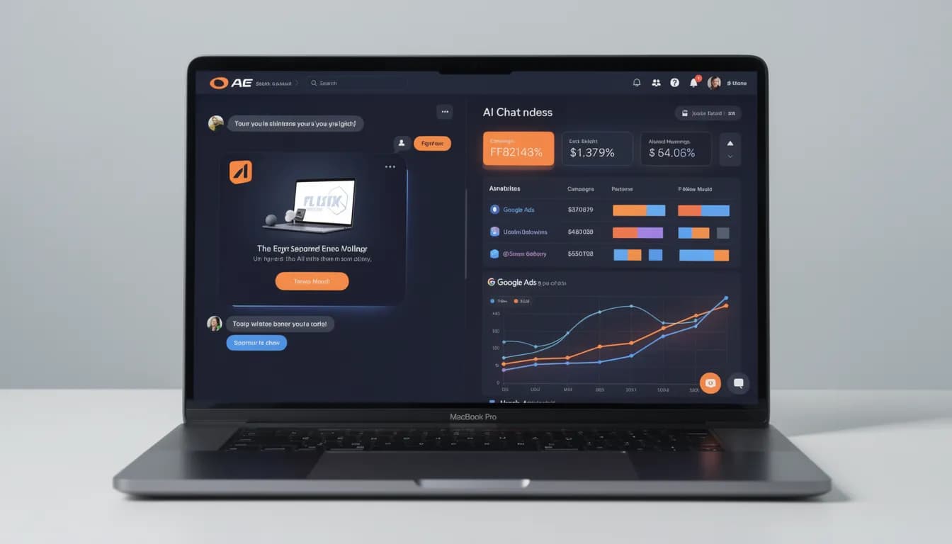ChatGPT advertising vs Google Ads 2026 — split-screen showing ChatGPT conversation with sponsored response on left and Google Ads dashboard on right