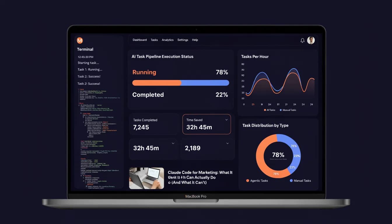 Claude Code for Marketing hero image 2026 — terminal-based AI coding agent for marketing automation workflows